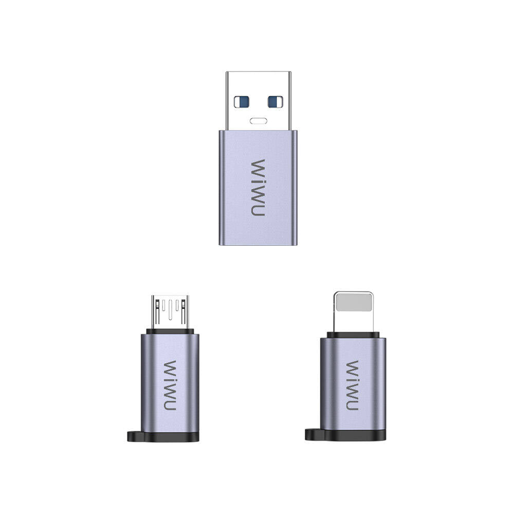 Wiwu Wi-C031 Concise Serisi 3in1 Type-C to USB-A/Micro Usb/Lightning Adaptör Paketi Wiwu Wi-C031 Concise Serisi 3in1 Type-C to USB-A/Micro Usb/Lightning Adaptör Paketi
